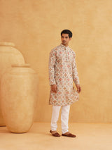 Men's White Full Sleeves Straight Cotton Kurta