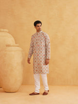 Men's White Full Sleeves Straight Cotton Kurta