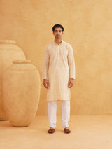 Men's Multicolor Full Sleeves Straight Embroidered Kurta
