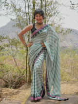 Women's Green Slub Saree