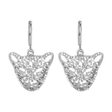 Women's CZ Stone Silver Tiger Earring