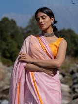 Women's Pink Mul Cotton Saree
