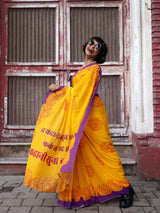 Women's Yellow Cotton Saree