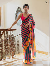 Women's Multicolor Viscose Georgette Saree