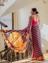 Women's Multicolor Viscose Georgette Saree