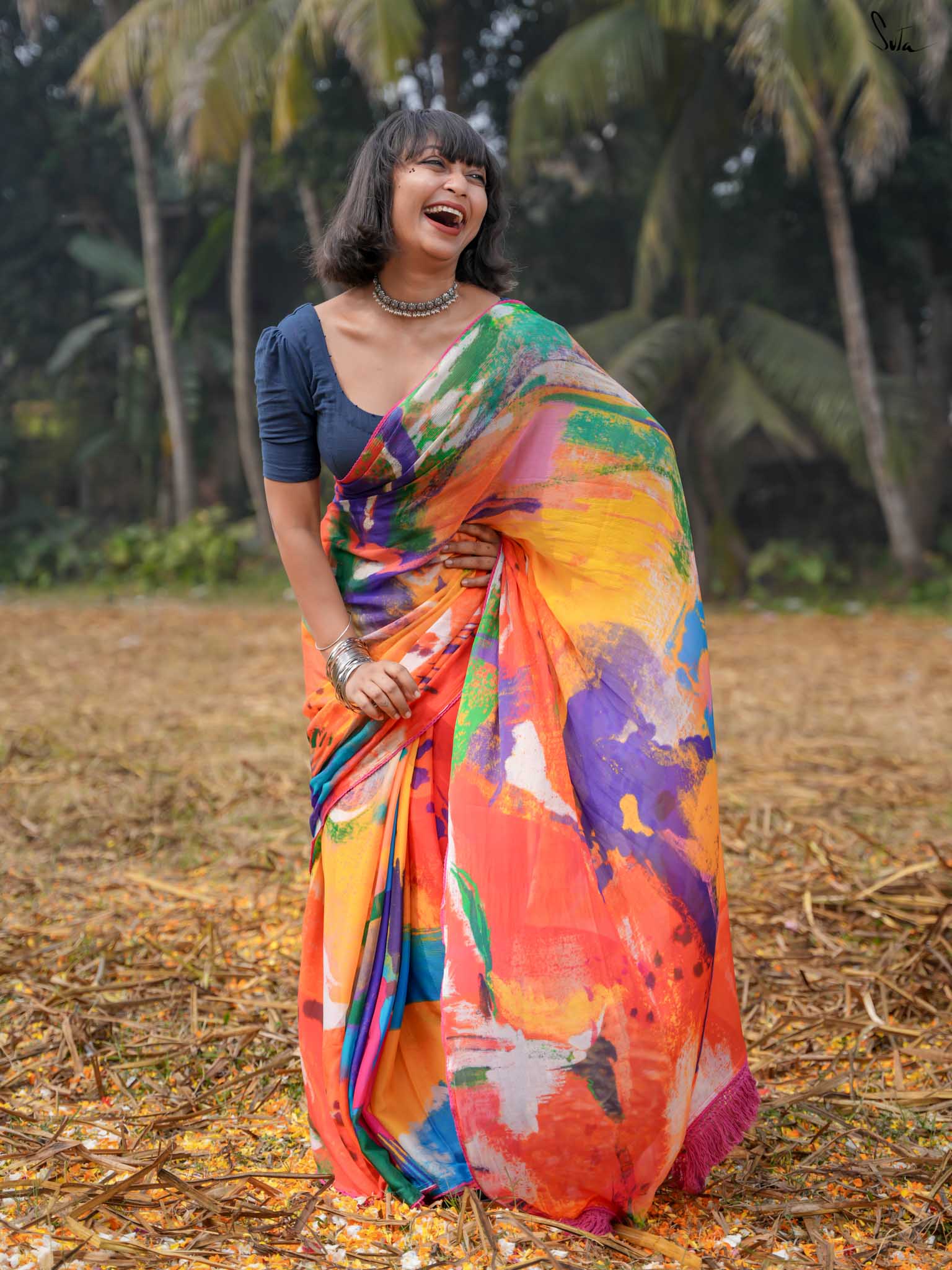 Women's Multicolor Cotton and Handloom Cotton Saree