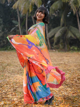 Women's Multicolor Cotton and Handloom Cotton Saree