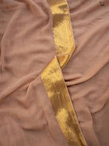 Women's Brown Mul Cotton Saree