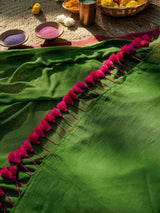 Women's Multicolor Cotton Zari Saree