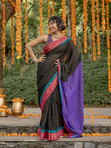 Women's Multicolor Cotton Acrylic Saree