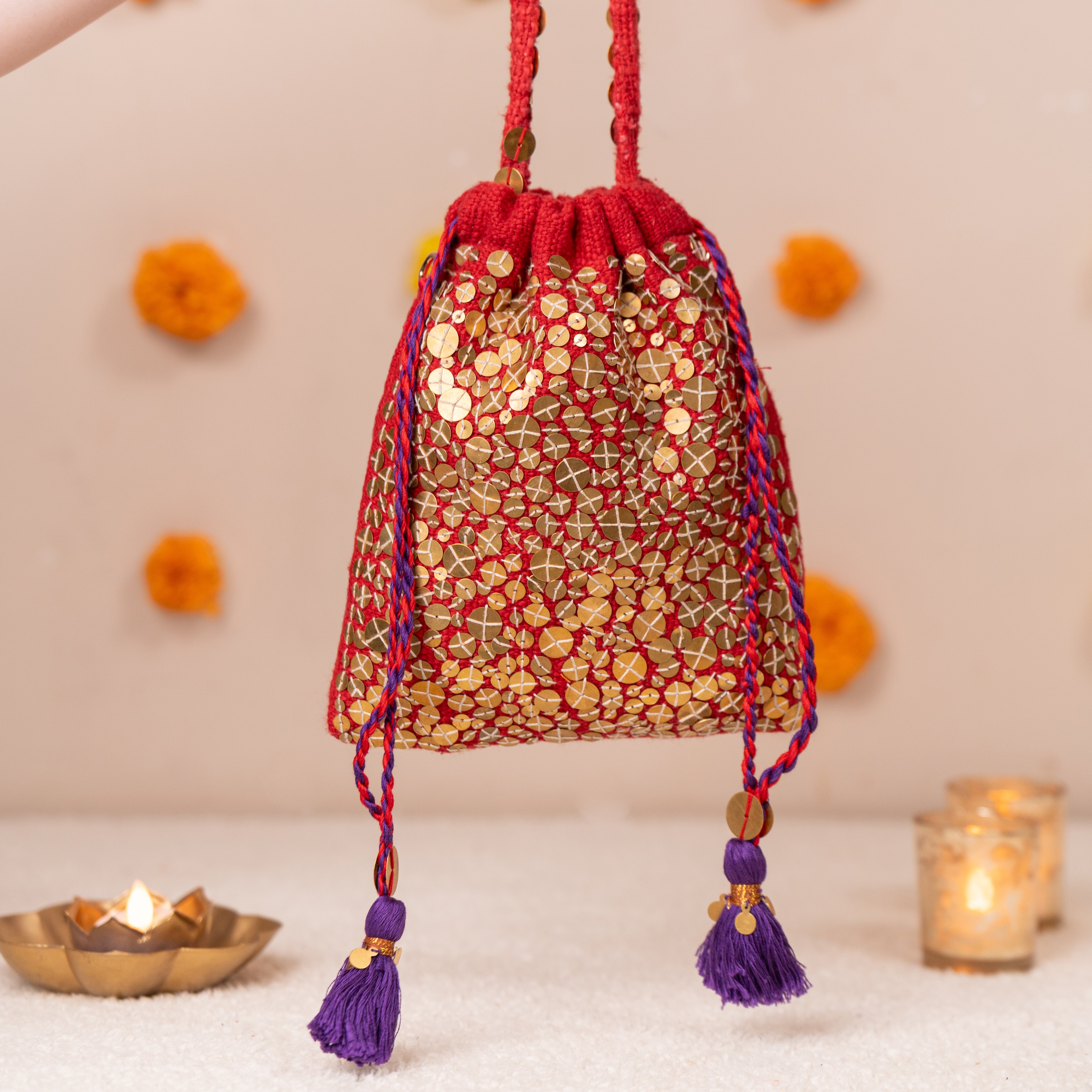 Women's Red the Navya Festive Potli