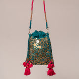 Women's Green Radha Rass Festive Potli