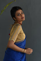 Women's Blue Cotton Saree