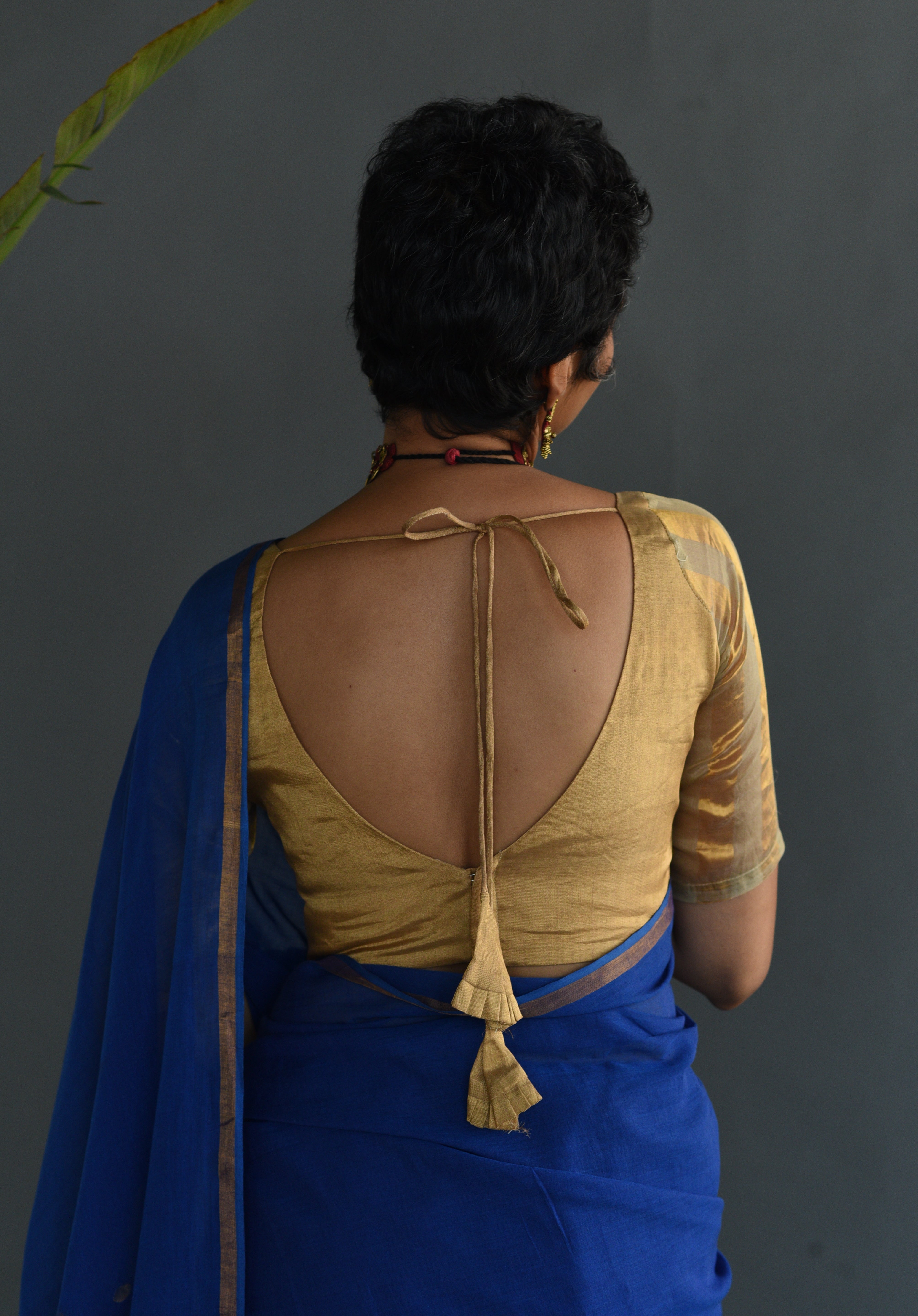 Women's Blue Cotton Saree