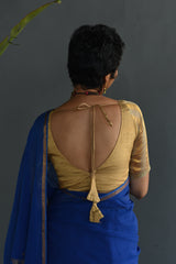 Women's Blue Cotton Saree