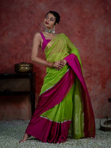 Women's Multicolor Silk Cotton Zari Saree