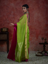 Women's Multicolor Silk Cotton Zari Saree