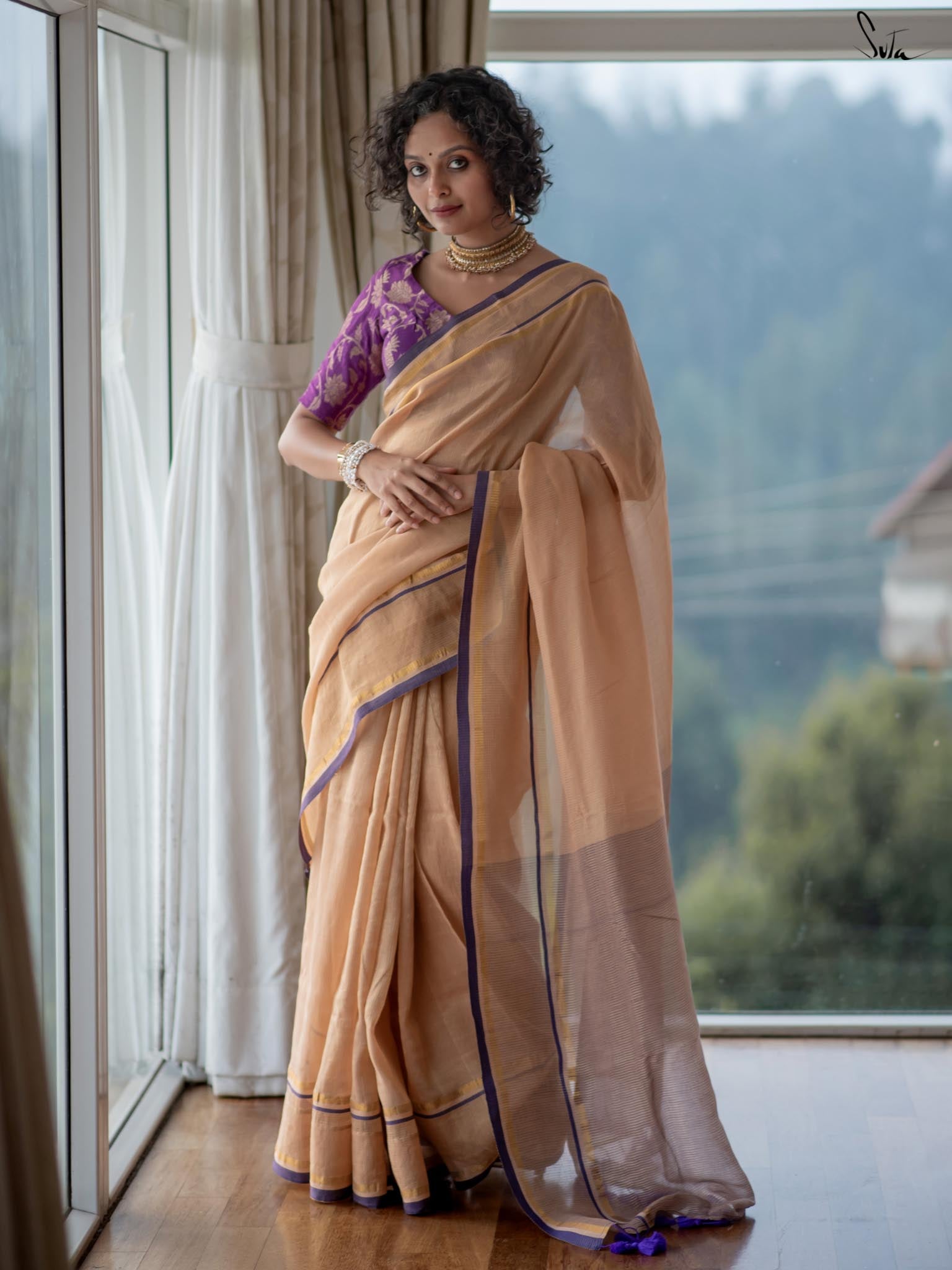 Women's Yellow Pure Cotton Saree