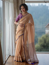 Women's Yellow Pure Cotton Saree