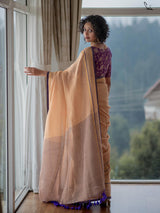Women's Yellow Pure Cotton Saree