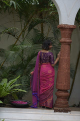 Women's Pink Pure Cotton Saree