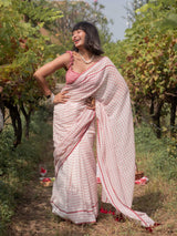 Women's Multicolor Mul Saree with Blouse Piece