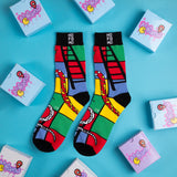 Unisex Multi-Colour Crew Lengh Sankes and Ladders Socks