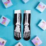 Unisex Black and White Crew Lengh Skeleton Socks