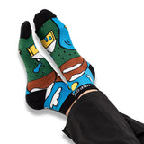 Unisex Multi-Colour Short Crew Lengh Art Class Socks