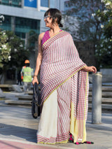 Women's Multicolor Linen Blend Saree