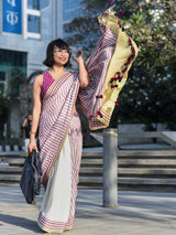 Women's Multicolor Linen Blend Saree