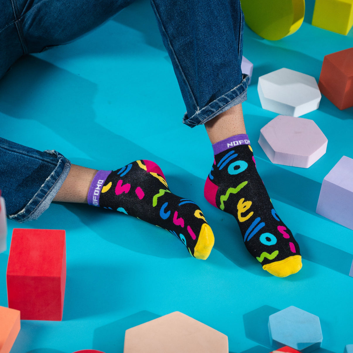 Unisex Multi-Colour Short Crew Lengh Flamin Hot Feetoes, Art Class, Confetti Socks - Pack of 3