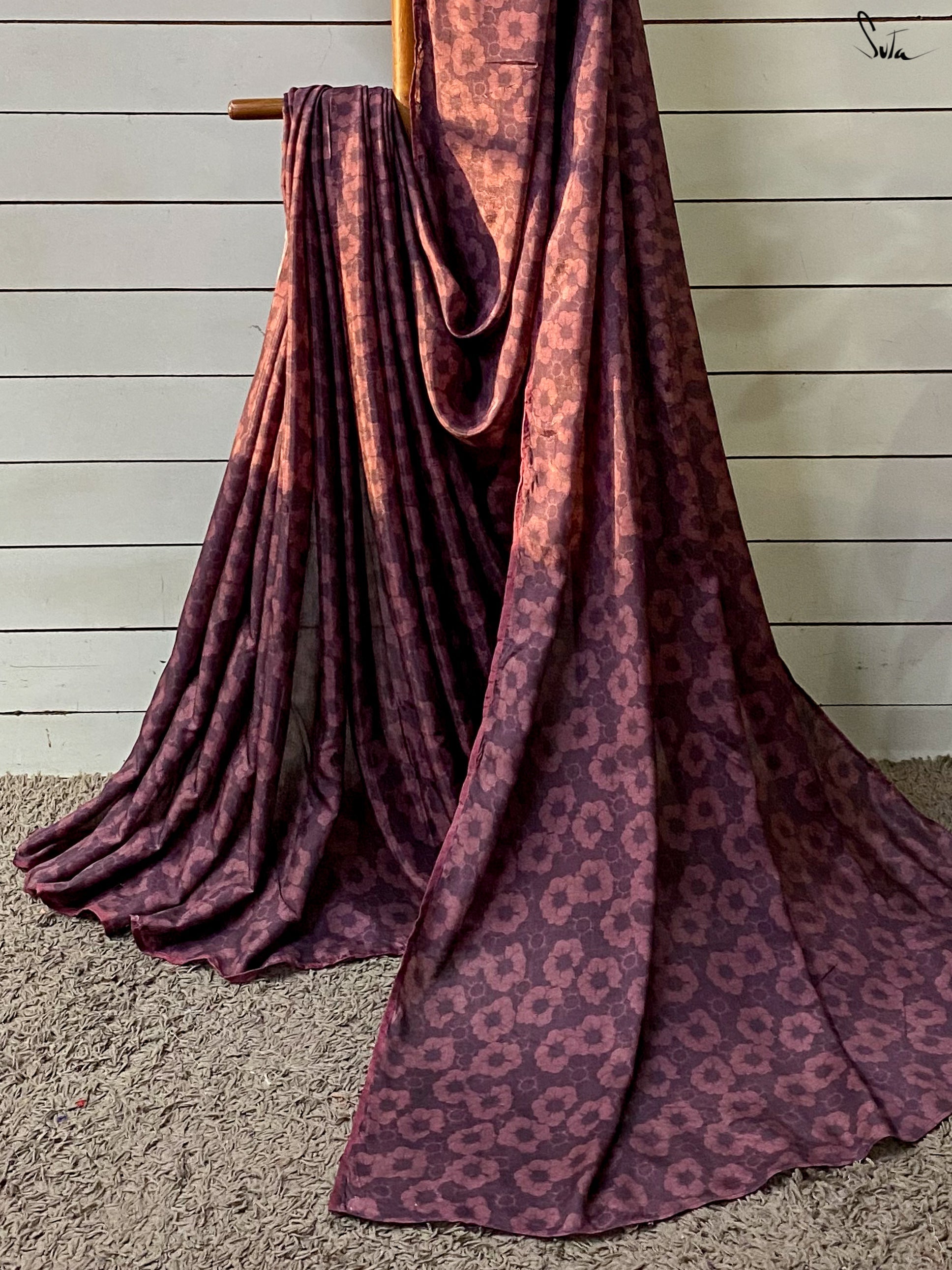 Women's Purple Modal Viscose Saree
