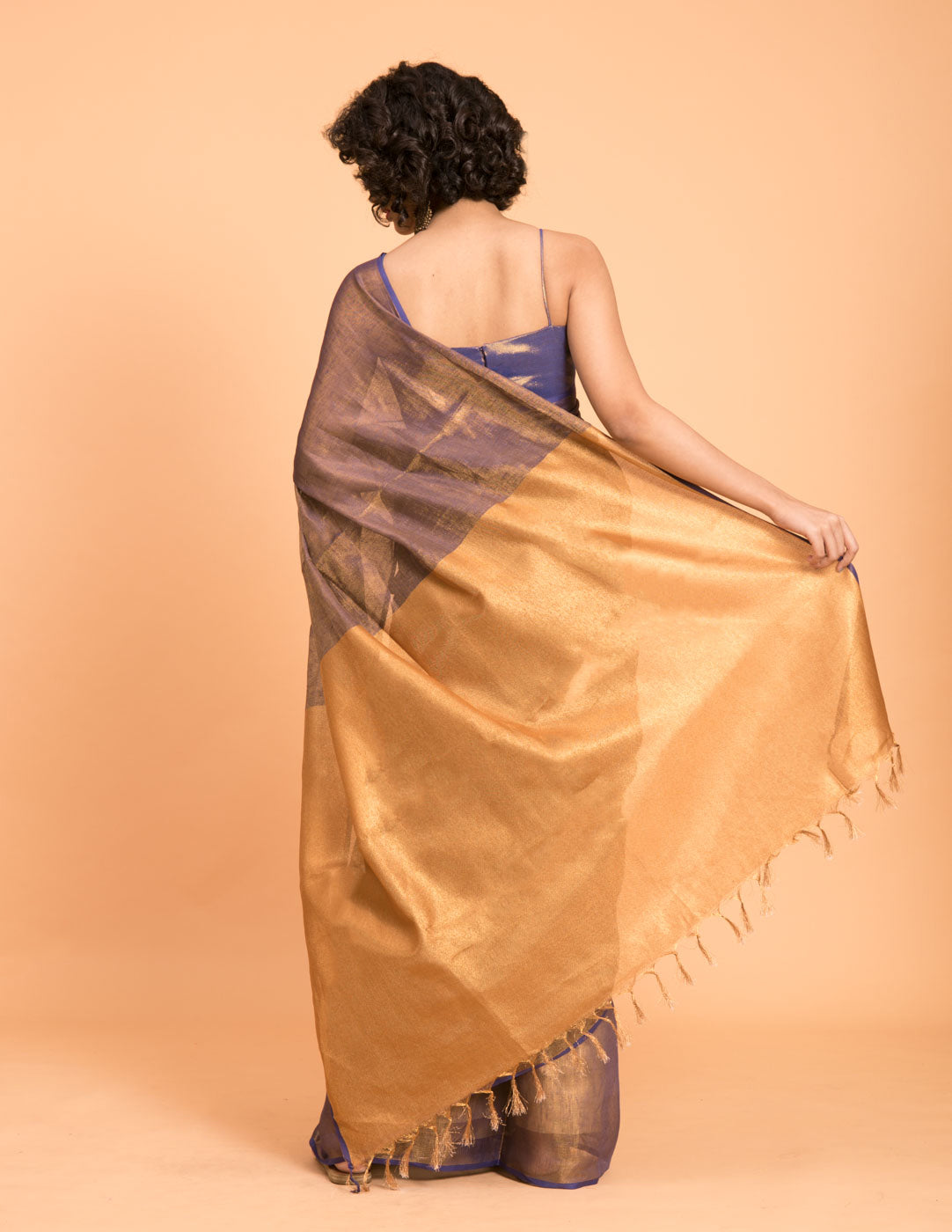 Women's Purple Casual Linen Saree