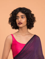 Women's Purple Cotton Blend Saree