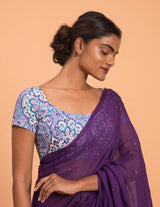 Women's Purple Pure Cotton Saree