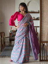 Women's Multicolor Mul Cotton Saree
