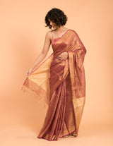 Women's Pink Linen Saree