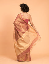 Women's Pink Linen Saree
