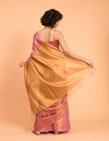 Women's Pink Linen Saree