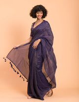 Women's Purple Pure Cotton Saree
