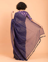 Women's Purple Pure Cotton Saree