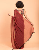 Women's Red Pure Cotton Saree