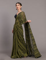 Women's Green Pure Cotton Saree