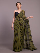 Women's Green Pure Cotton Saree