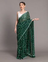 Women's Green Pure Cotton Saree