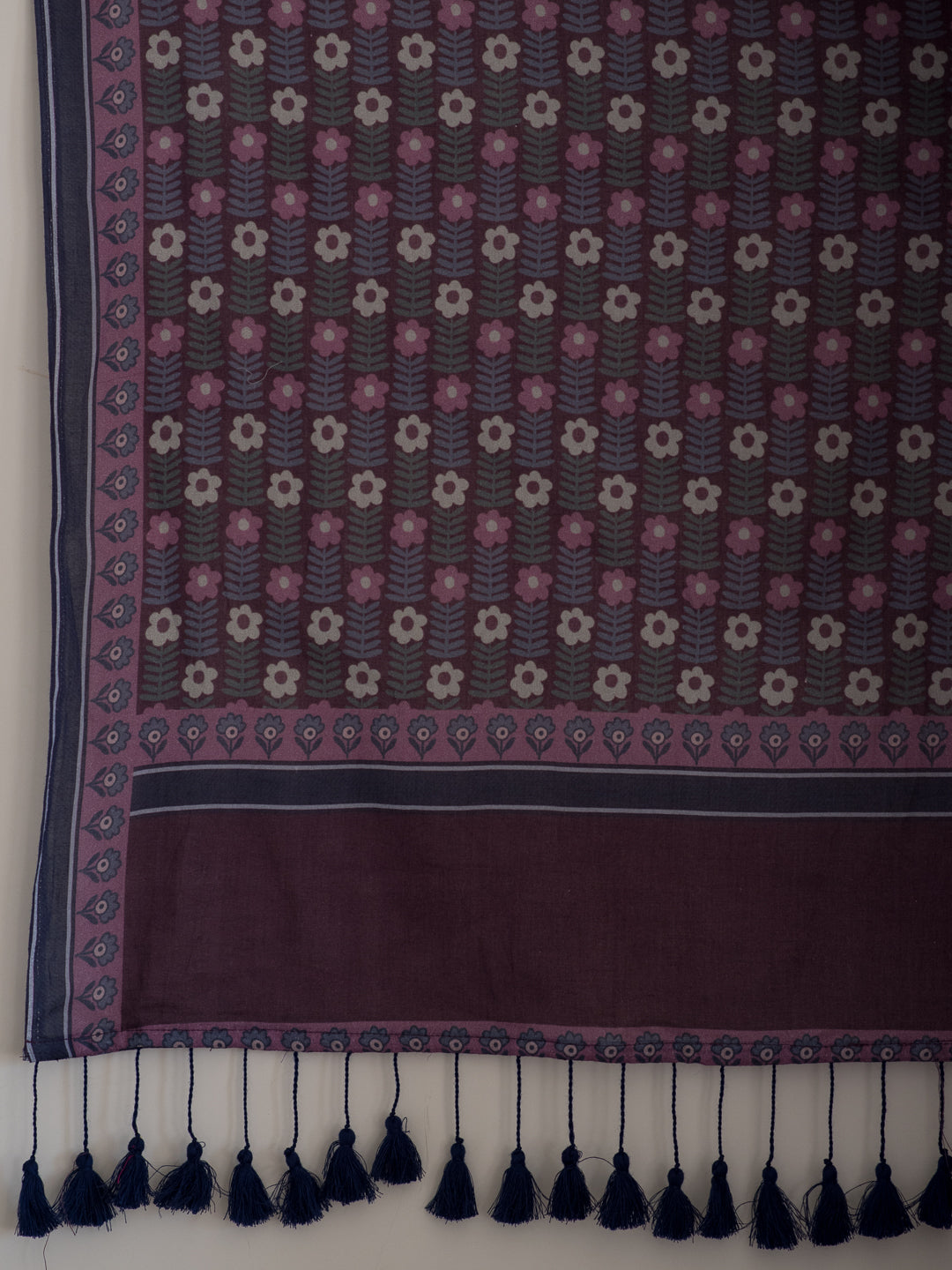 Women's Purple Mul Cotton Saree