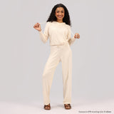 Women's White Solid Sports High Rise Pant