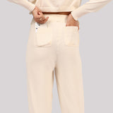 Women's White Solid Sports High Rise Pant