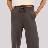 Women's Gray Solid Sports High Rise Pant
